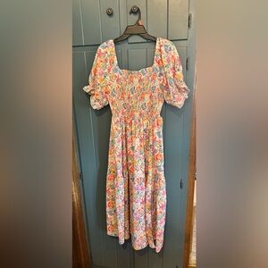 SHEIN Multicolor Floral Puff Sleeve Dress